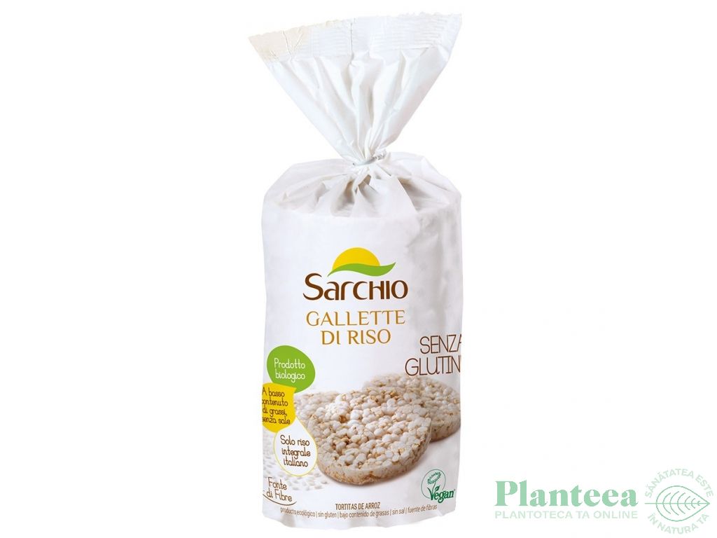 Rondele expandate orez fara sare eco 100g - SARCHIO