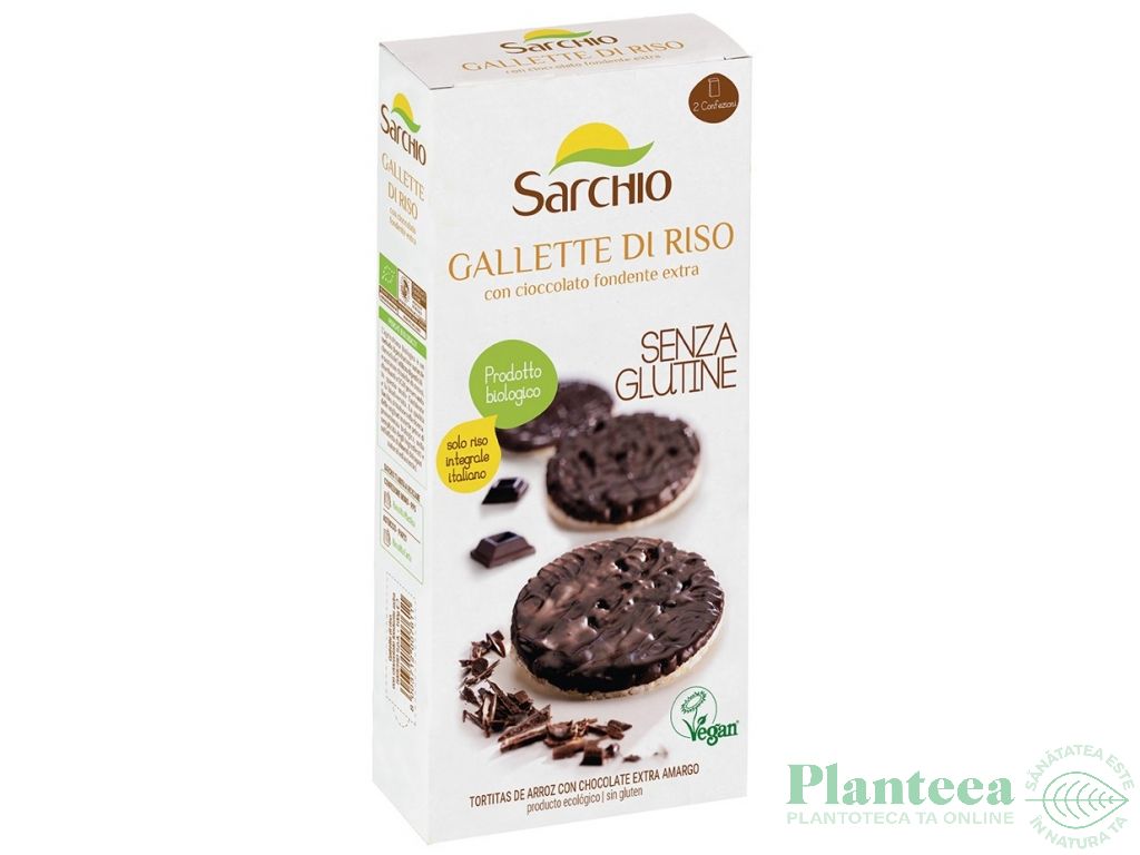 Rondele expandate orez ciocolata neagra eco 100g - SARCHIO
