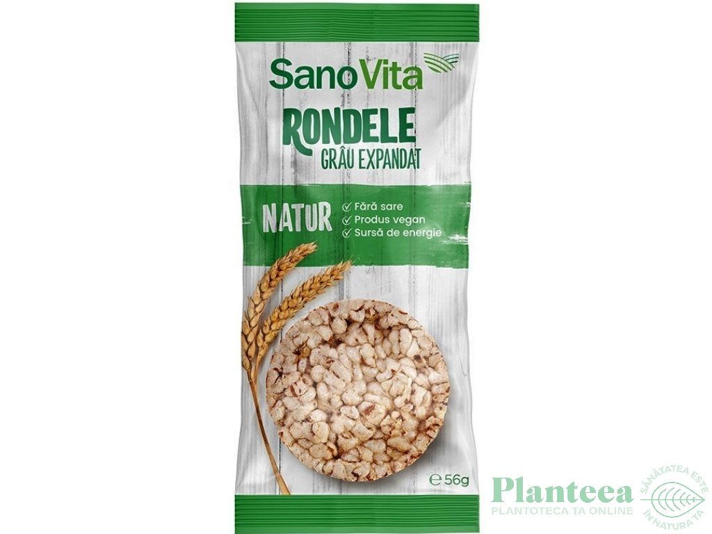 Rondele expandate grau fara sare 56g - SANOVITA