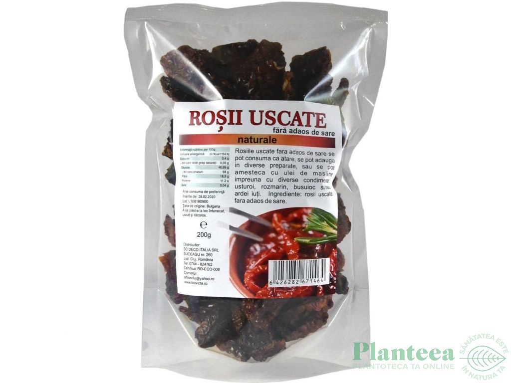 Rosii uscate fara sare 200g - DECO ITALIA