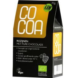 Stafide in ciocolata neagra raw eco 70g - COCOA