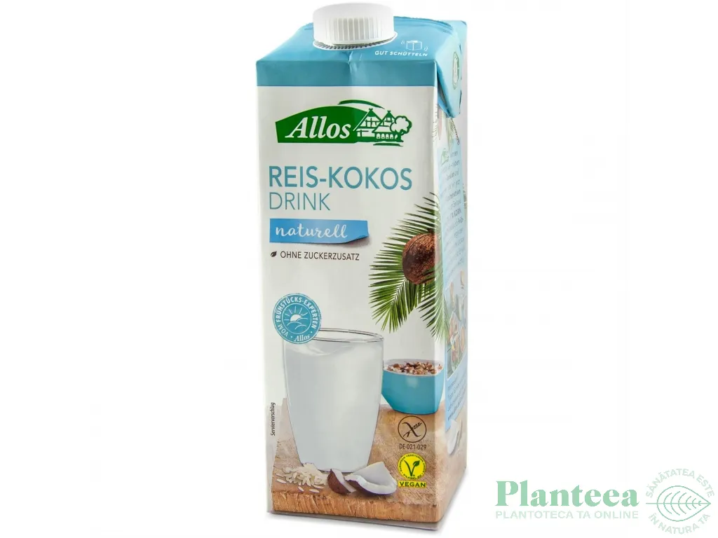 Lapte orez cocos fara gluten eco 1L - ALLOS