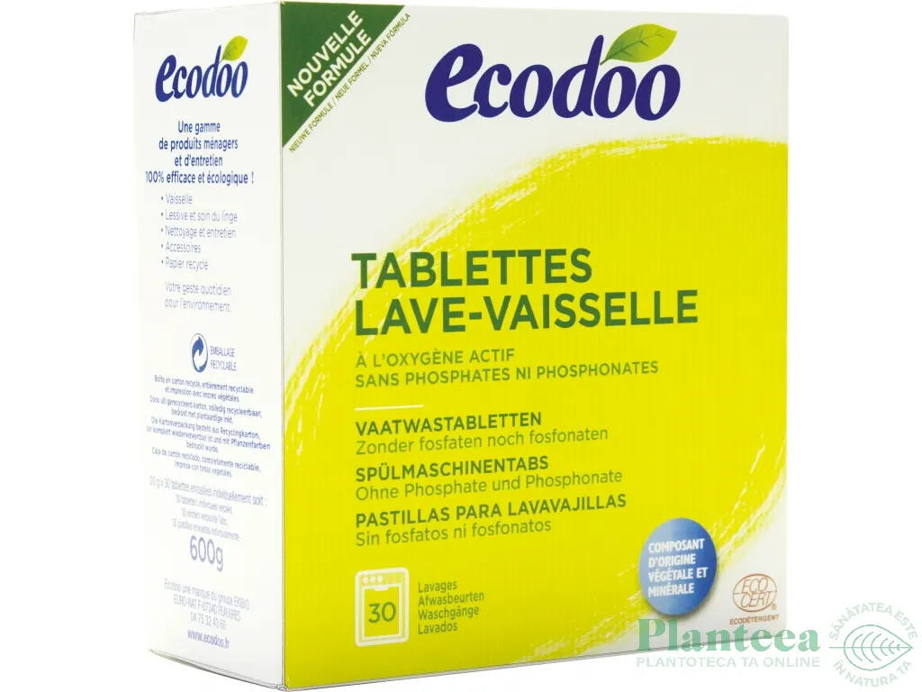 Detergent tablete vase masina spalat 30b - ECODOO