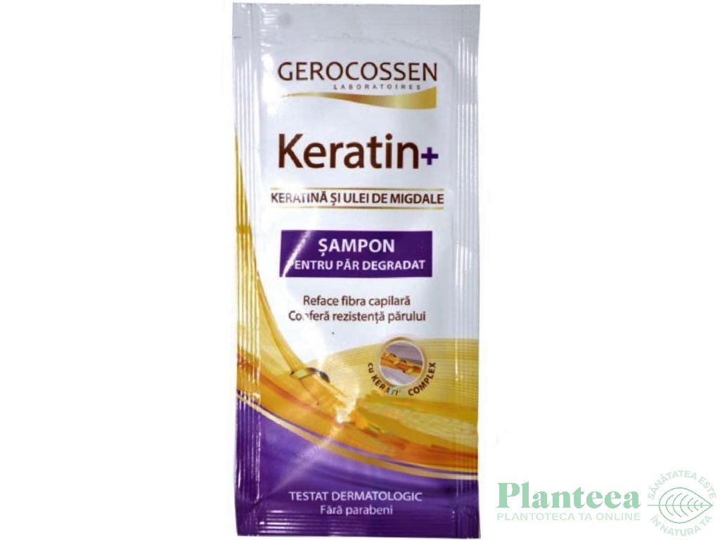 Sampon par degradat keratina ulei migdale Keratin+ 15ml - GEROCOSSEN