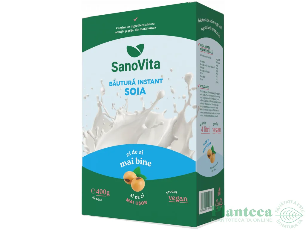 Lapte praf soia simplu 400g - SANOVITA