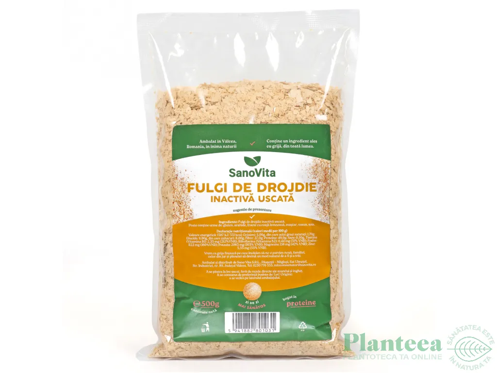 Fulgi drojdie inactiva uscata 500g - SANOVITA