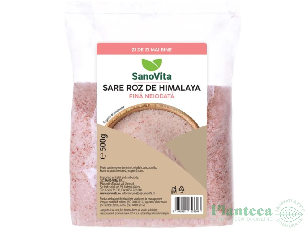 Sare roz fina Himalaya neiodata 500g - SANOVITA