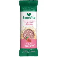 Minirondele expandate orez glazura capsuni 24g - SANOVITA