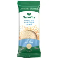Rondele expandate orez glazura alba 66g - SANOVITA