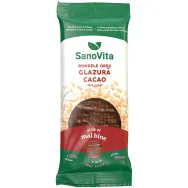 Rondele expandate orez glazura cacao fara zahar 66g - SANOVITA