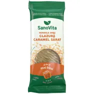 Rondele expandate orez glazura caramel sarat 66g - SANOVITA