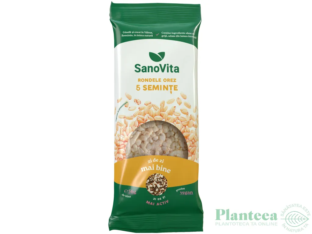 Rondele expandate orez 5 seminte 56g - SANOVITA