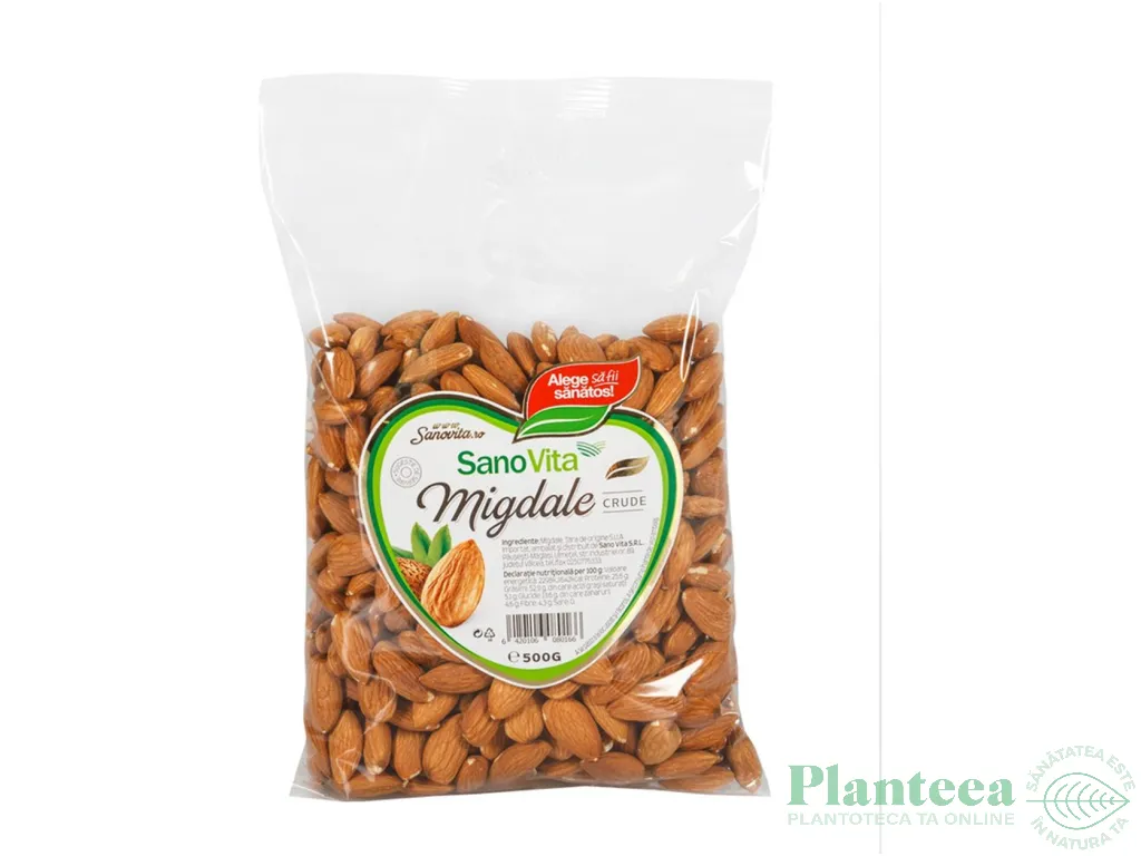 Migdale crude necojite 500g - SANOVITA