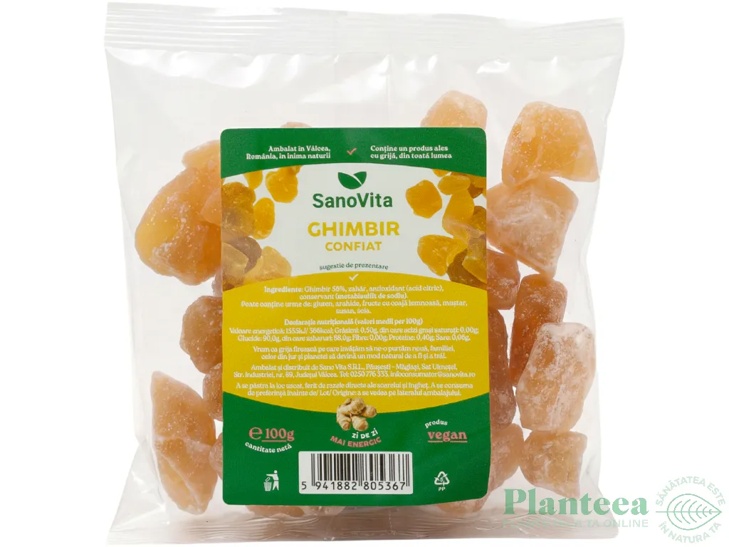 Ghimbir confiat bucati 100g - SANOVITA