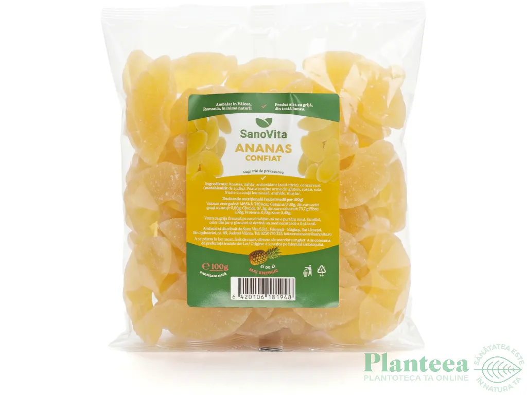 Ananas confiat 100g - SANOVITA