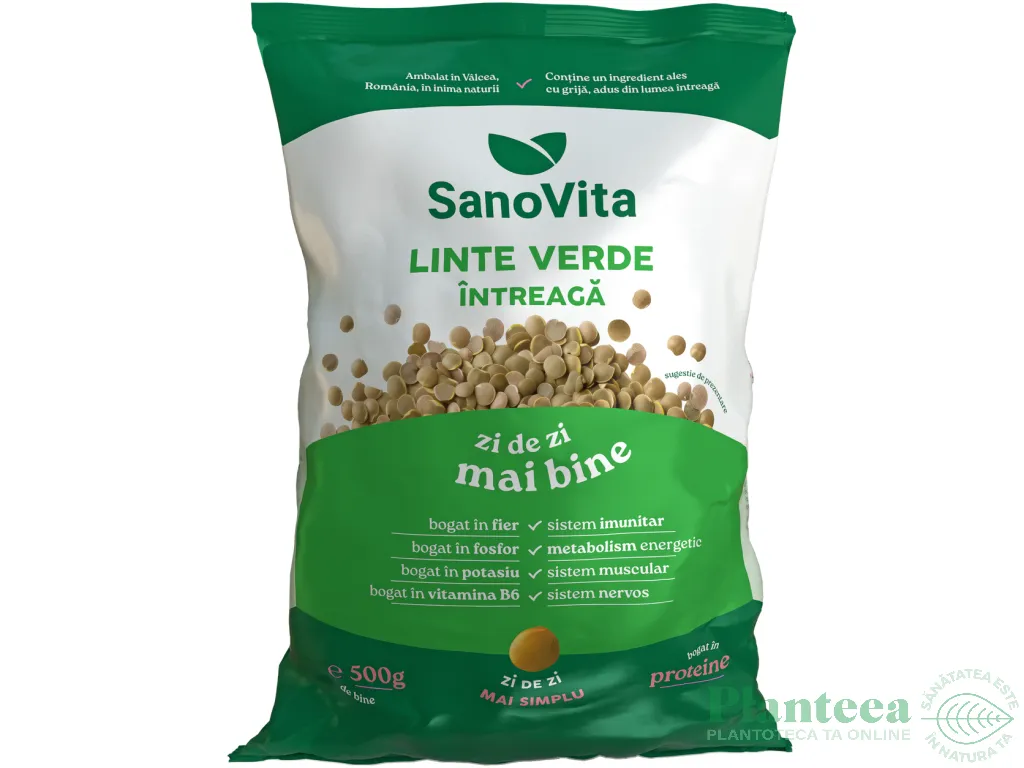 Linte verde boabe 500g - SANOVITA