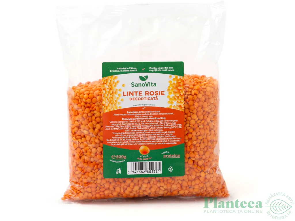 Linte rosie boabe 500g - SANOVITA