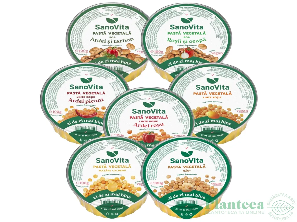 Kit Pate vegetal 7sortimente 7x100g - SANOVITA