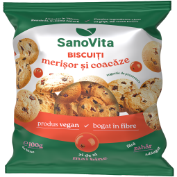 Biscuiti merisor coacaze fara zahar 100g - SANOVITA