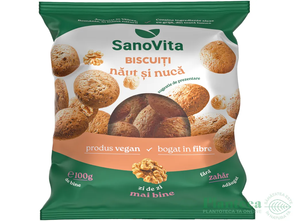 Biscuiti naut nuca fara zahar 100g - SANOVITA