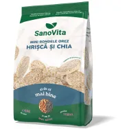 Minirondele expandate orez hrisca chia cu sare 65g - SANOVITA