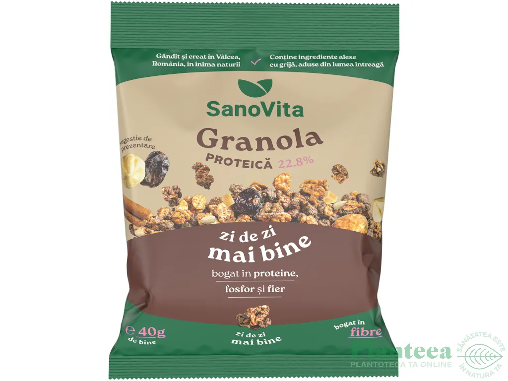 Granola proteica 22,8% ovaz nuci seminte 40g - SANOVITA