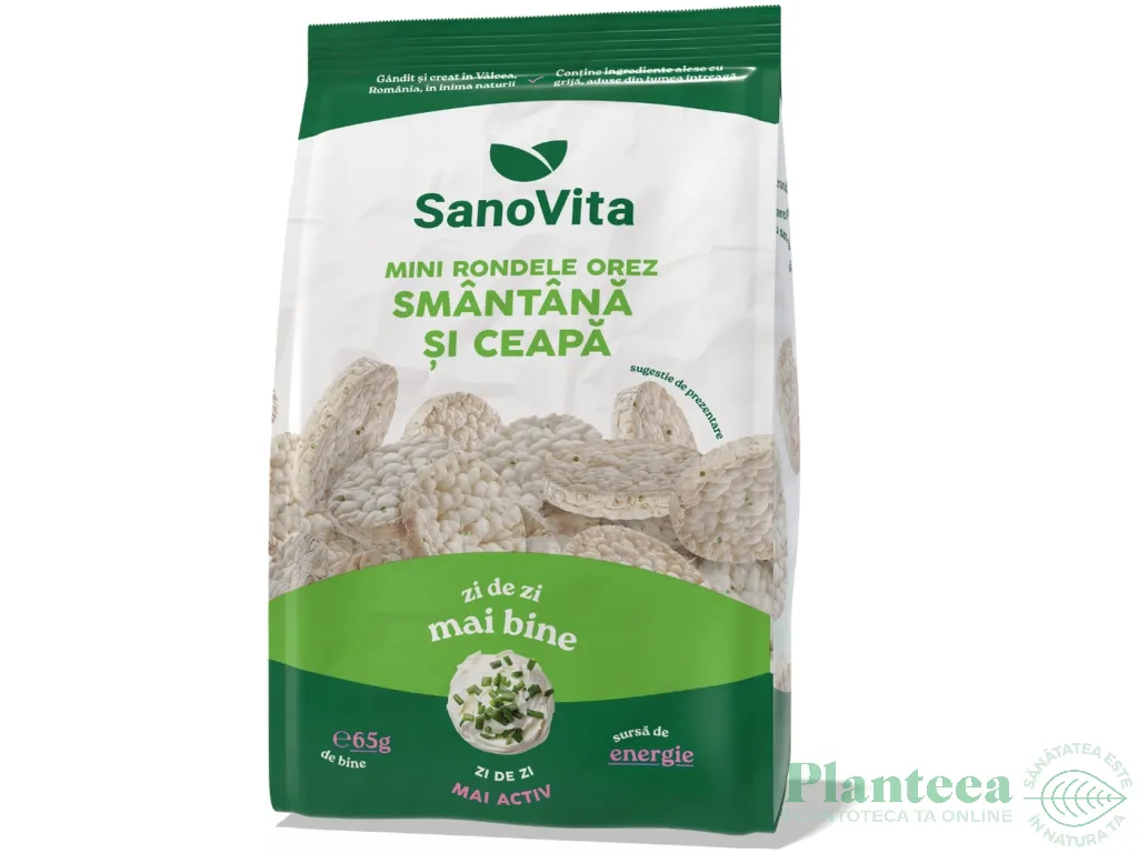 Minirondele expandate orez smantana ceapa 65g - SANOVITA