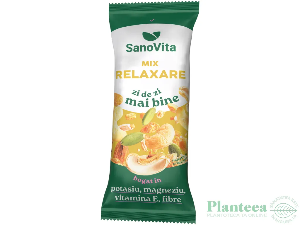 Mix Relaxare nuci seminte leguminoase coapte sarate 50g - SANOVITA