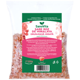 Sare roz grunjoasa Himalaya iodata 500g - SANOVITA