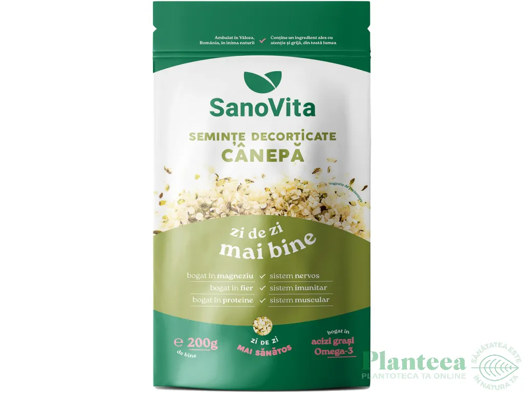 Seminte canepa decorticate 200g - SANOVITA