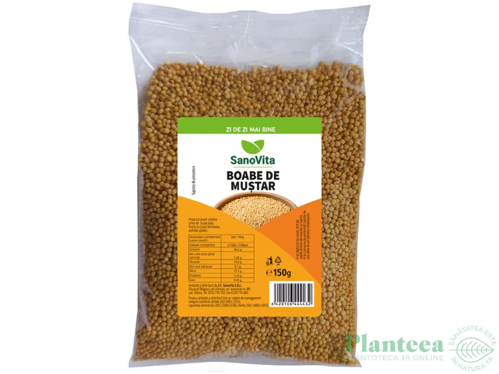 Condiment mustar boabe 150g - SANOVITA