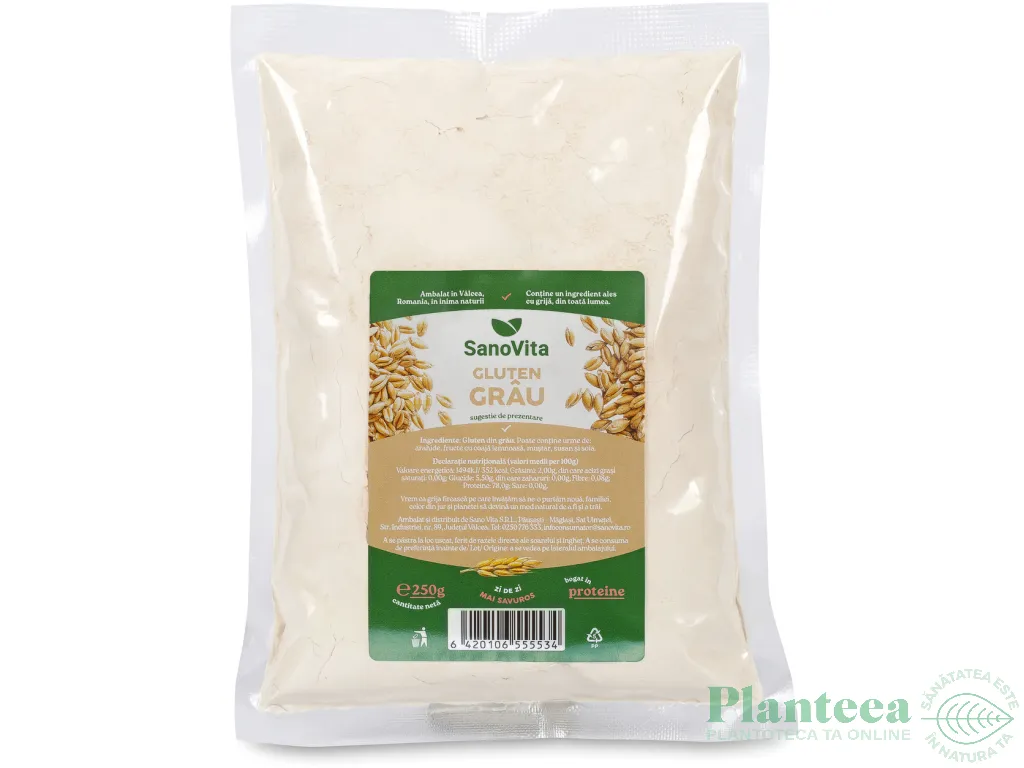 Proteina [Gluten] grau pulbere 250g - SANOVITA