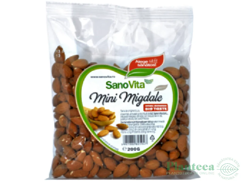 Mini migdale necojite crude 200g - SANOVITA