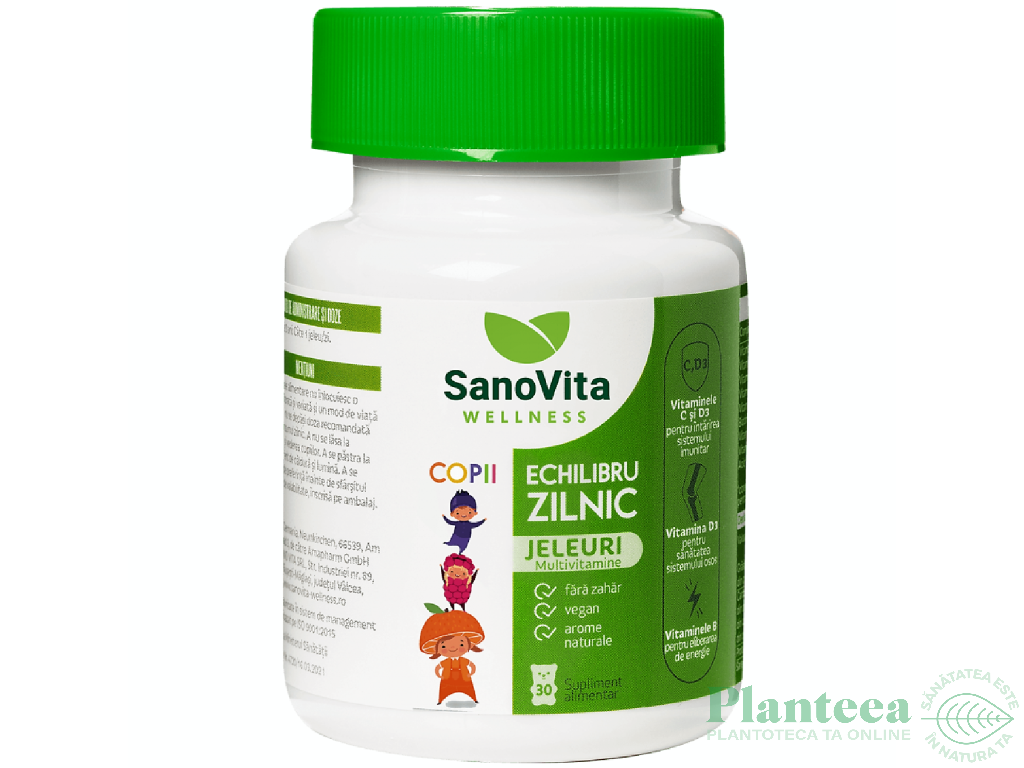 Jeleuri Echilibru Zilnic multivitamine copii fara zahar Wellness 30b - SANOVITA