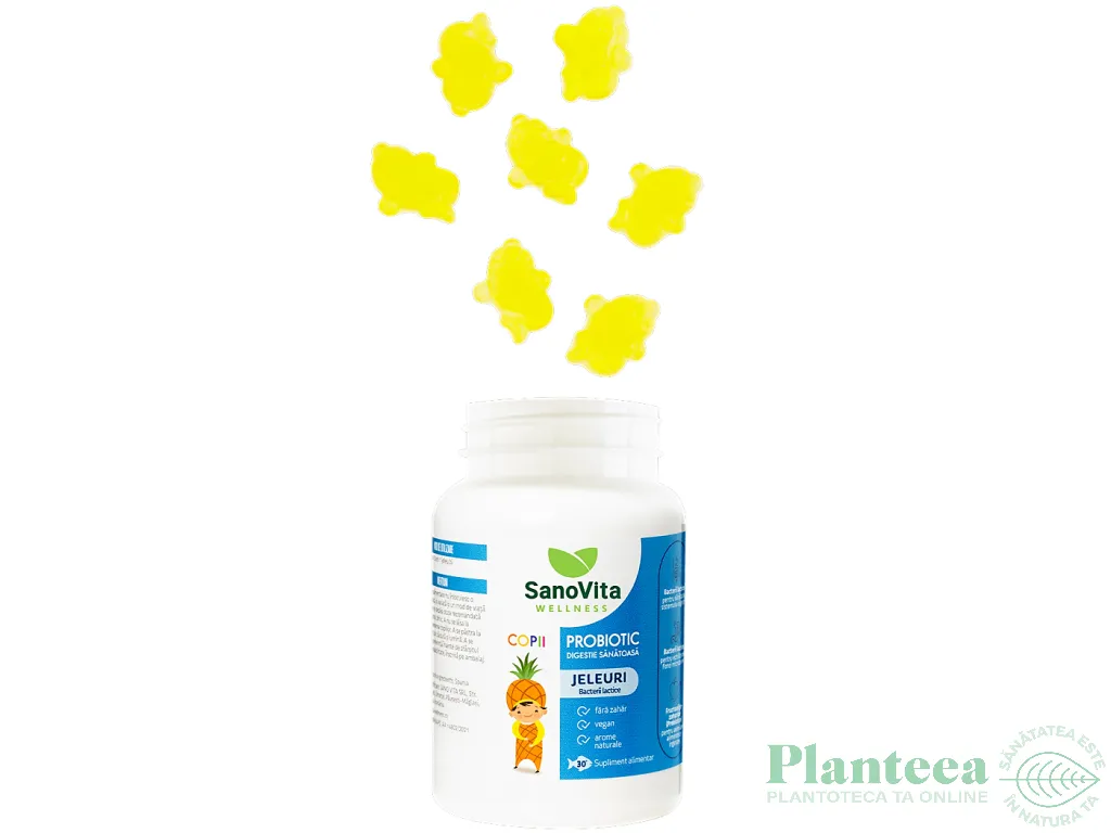 Jeleuri Probiotic digestie sanatoasa copii fara zahar Wellness 30b - SANOVITA