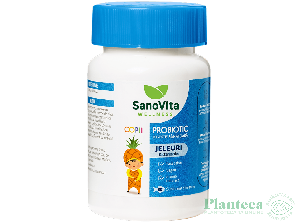 Jeleuri Probiotic digestie sanatoasa copii fara zahar Wellness 30b - SANOVITA