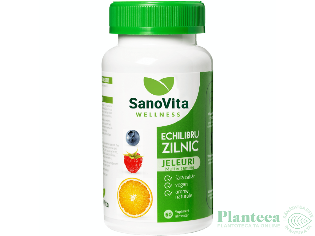 Jeleuri Echilibru Zilnic multivitamine adulti fara zahar Wellness 60b - SANOVITA