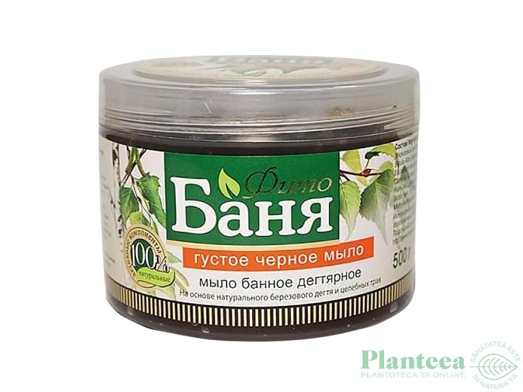 Sapun dens negru par corp gudron mesteacan plante medicinale 300g - CAMPIA RUSA