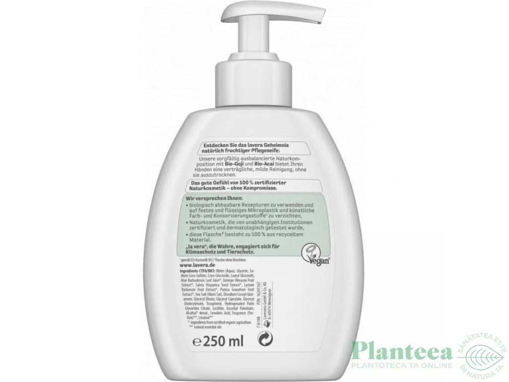 Sapun lichid maini goji acai 250ml - LAVERA