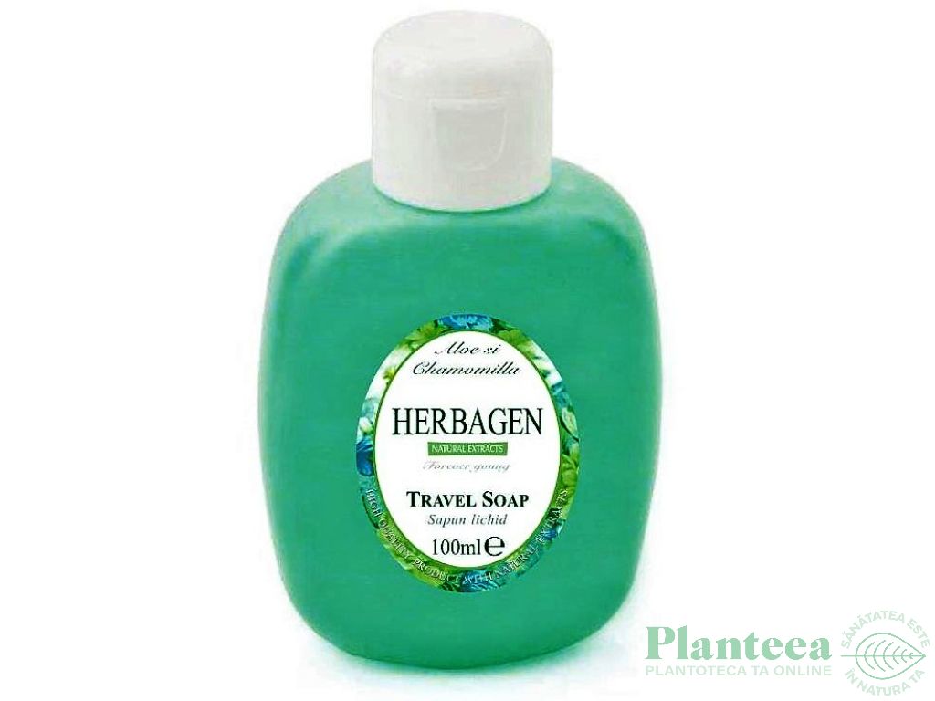 Sapun lichid aloe musetel Travel 100ml - HERBAGEN