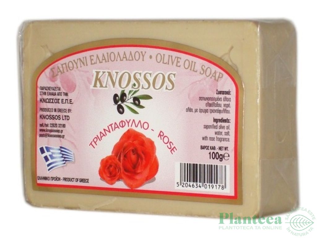 Sapun ulei masline trandafir 100g - KNOSSOS