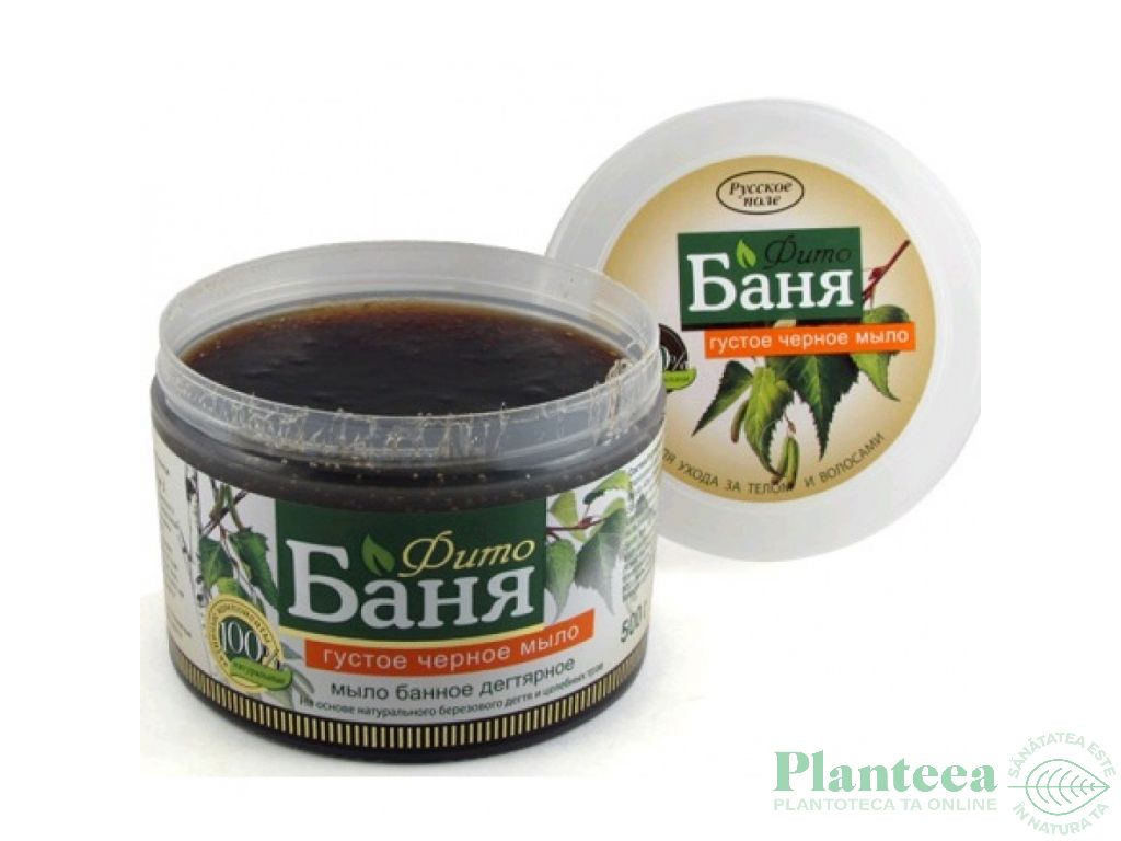 Sapun dens negru par corp gudron mesteacan plante medicinale 500g - CAMPIA RUSA