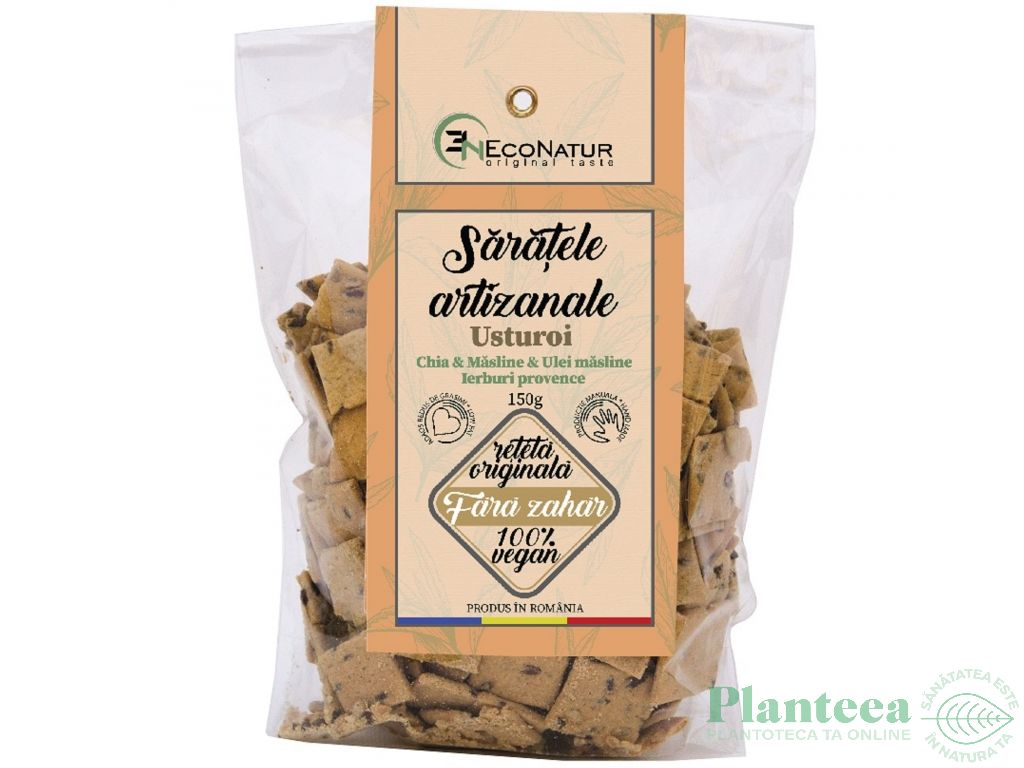 Saratele artizanale vegane usturoi chia 150g - ECONATUR