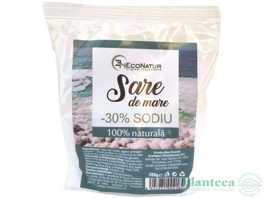Sare mare continut redus sodiu 250g - ECONATUR
