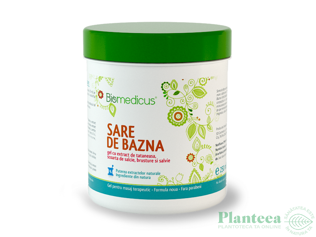 Gel sare Bazna tataneasa scoarta salcie 250ml - BIOMEDICUS