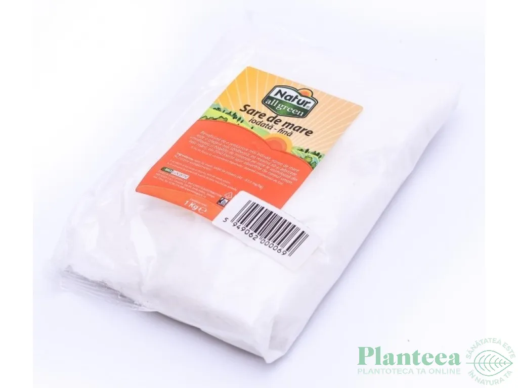 Sare mare fina iodata 1kg - NATUR ALL GREEN