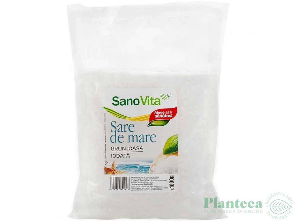 Sare mare grunjoasa iodata 1kg - SANOVITA