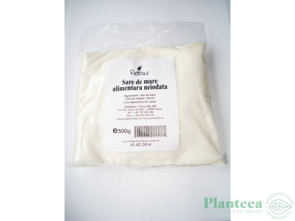 Sare mare neiodata 500g - PETRAS BIO