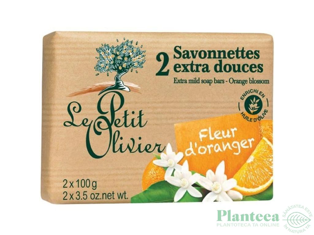 Sapun extra moale flori portocal 2x100g - LE PETIT OLIVIER