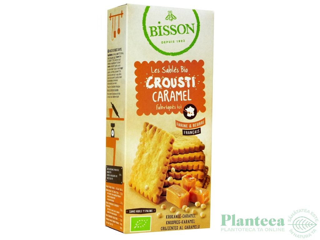 Biscuiti crocanti caramel eco 118g - BISSON